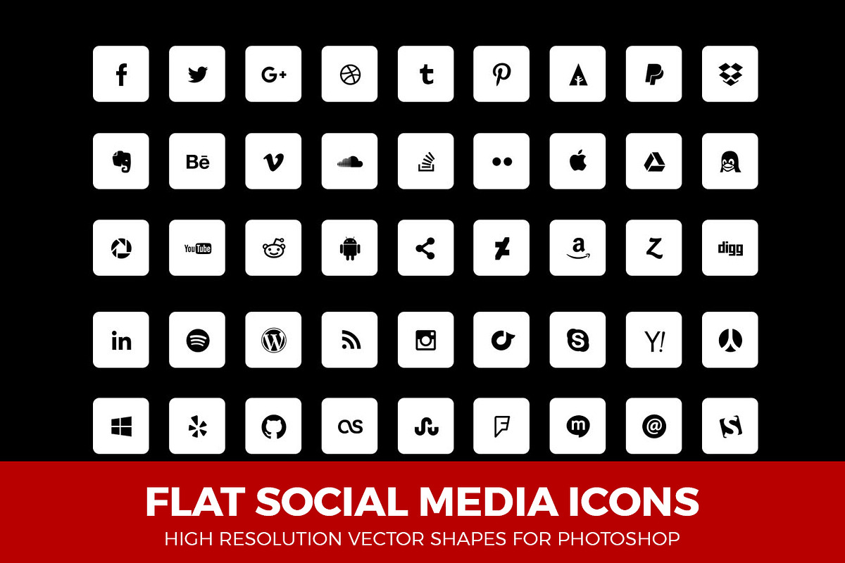 Social Media Icons Round White in Icons - product preview 8