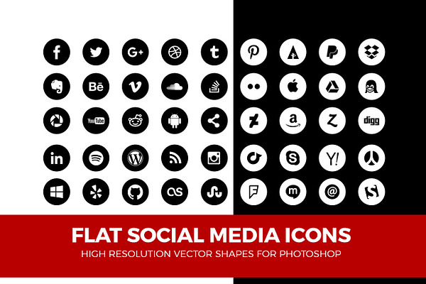 Simple Social Media Icons Circle Pck