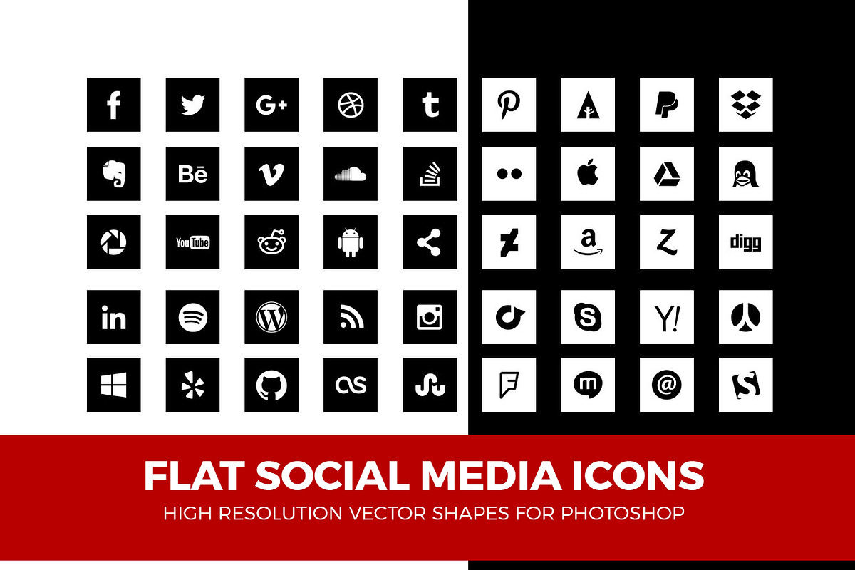Simple Social Media Icons Square Pac in Simple Icons - product preview 8