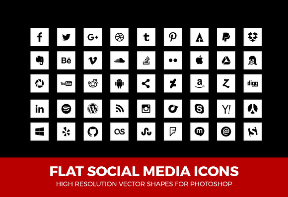 Simple Social Media Icons Square Pac in Simple Icons - product preview 1