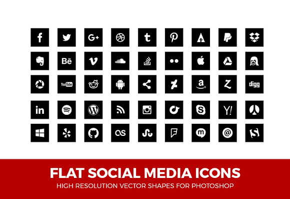 Simple Social Media Icons Square Pac in Simple Icons - product preview 2