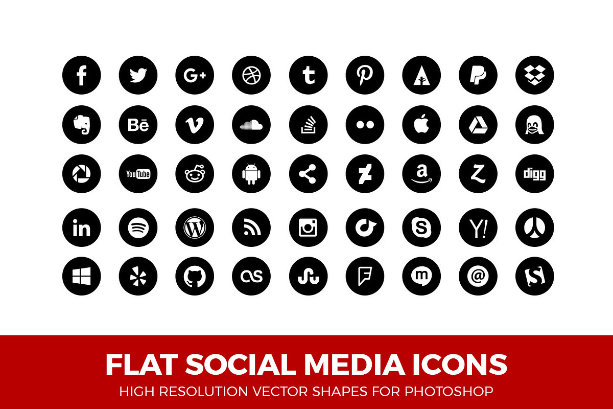 Simple Social Media Icons Circle in Circle Icons - product preview 8