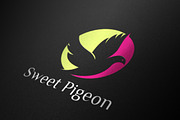 Sweet Pigeon Bird in Peace Logo