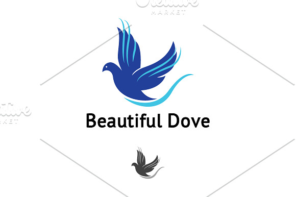 Dove Bird Logo Beautiful Fly Wings in Logo Templates - product preview 2