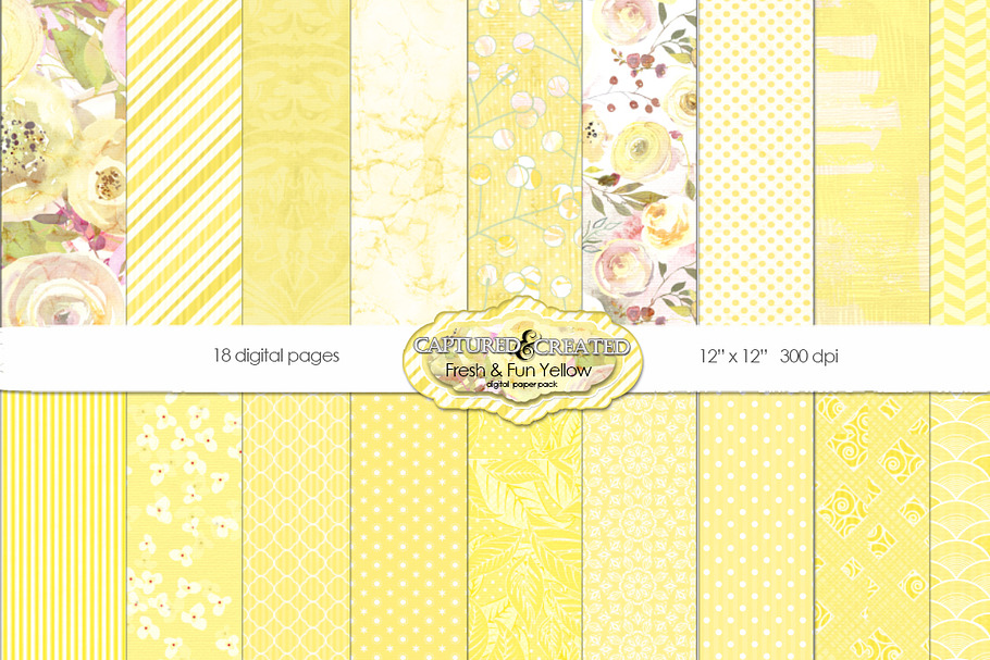 Fresh & Fun Yellow 18 Paper Pack in Objects - product preview 8