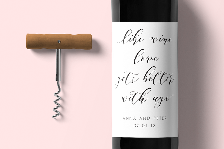 Wedding Wine Label - Editable PDF