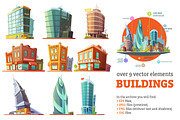 Buildings Cartoon Set