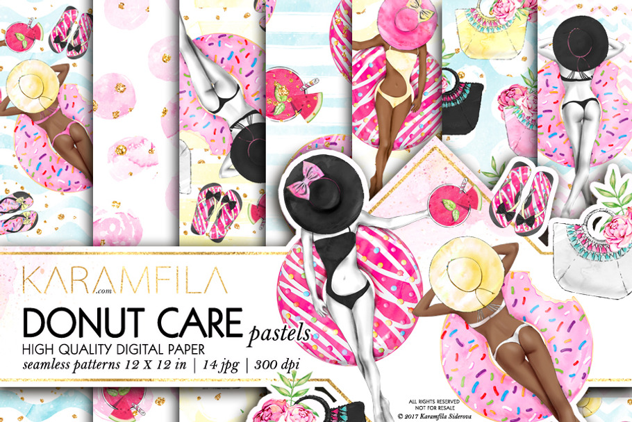 Summer Digital Paper Pool Party in Patterns - product preview 8