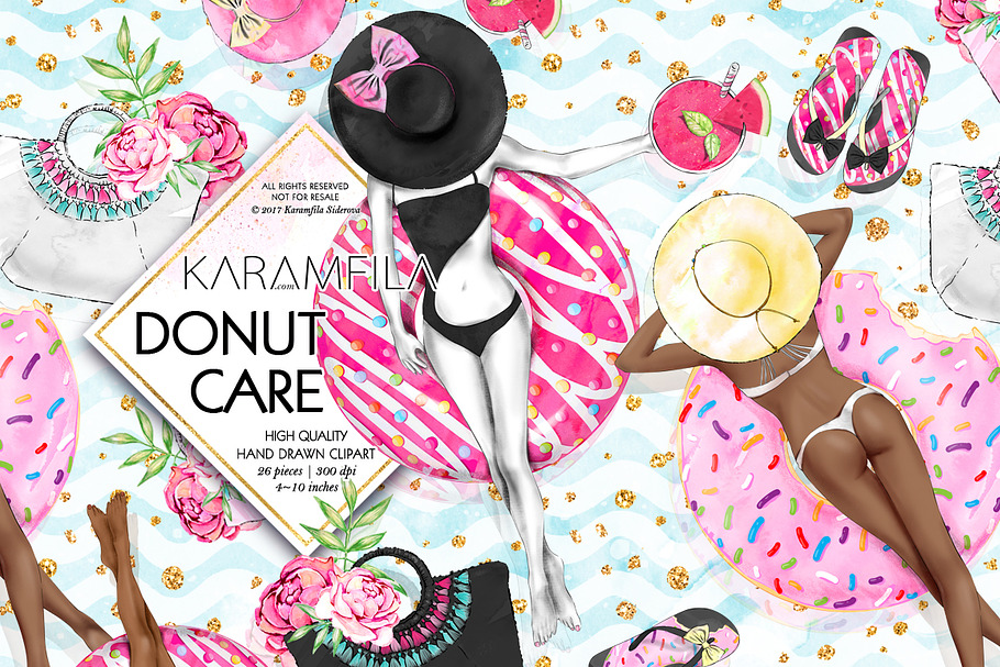 Donut Floats Summer Clipart