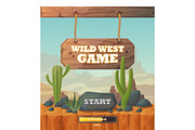 Start screen for wild west web or mobile game