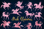 Pink Unicorn and Pegasus Clipart
