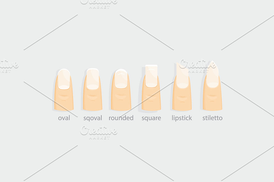 Types of fashion nail shapes in Objects - product preview 8