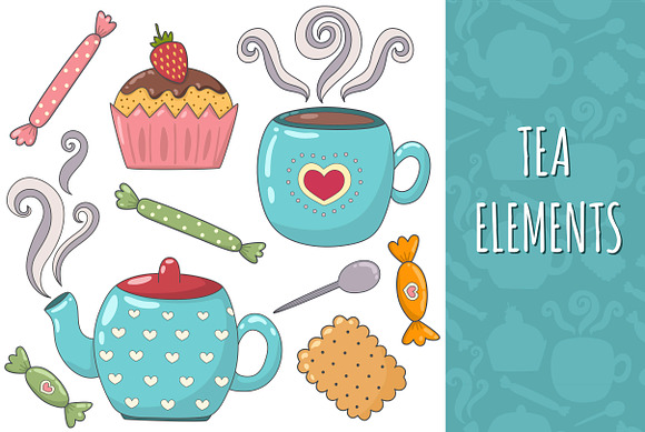 Tea Time: pattern & elements in Patterns - product preview 4