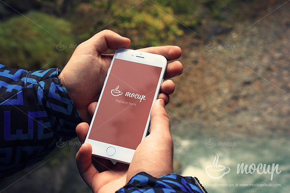 iPhone 6 Mockup Outdoor in Mobile & Web Mockups - product preview 1