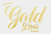 Gold Press Lettering