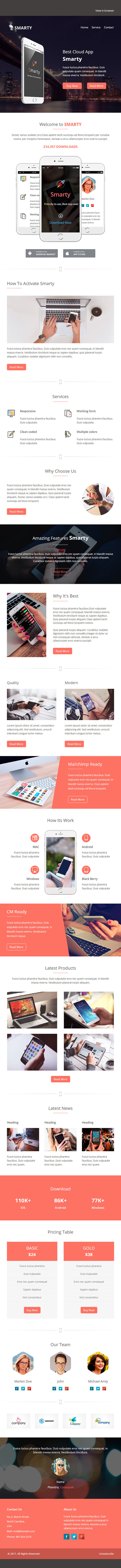 Smarty - Responsive Email Template in Mailchimp Templates - product preview 1