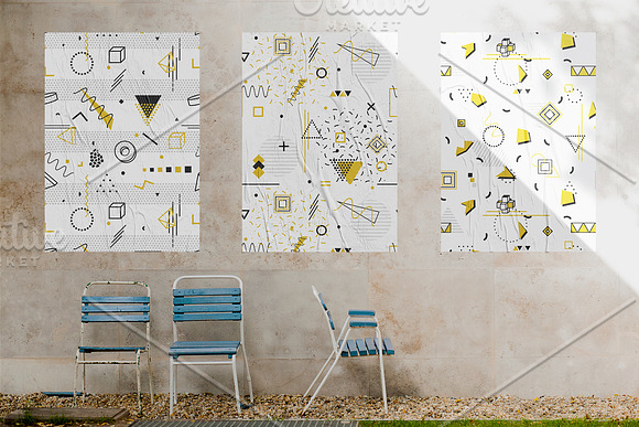 Memphis seamless geometric patterns in Patterns - product preview 2