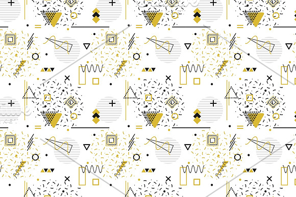 Memphis seamless geometric patterns in Patterns - product preview 3