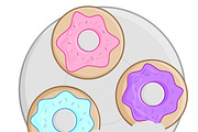 Vector donuts on a plate