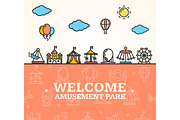 Amusement Park Welcome Card. 