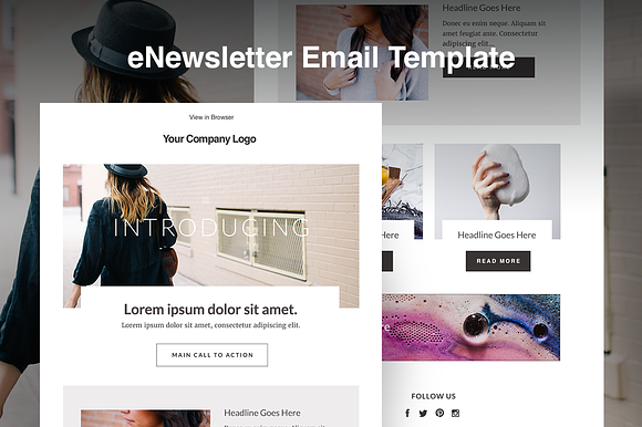 Responsive Email Template Bloggers in Mailchimp Templates - product preview 1