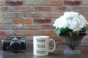 Brick Mug Mockup Styled Stock Photo