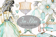 Ice Blue, Mint Fashion Illustration