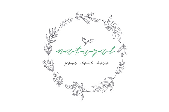 HAND DRAWN NATURAL HERB&LEAF VECTOR in Script Fonts - product preview 3