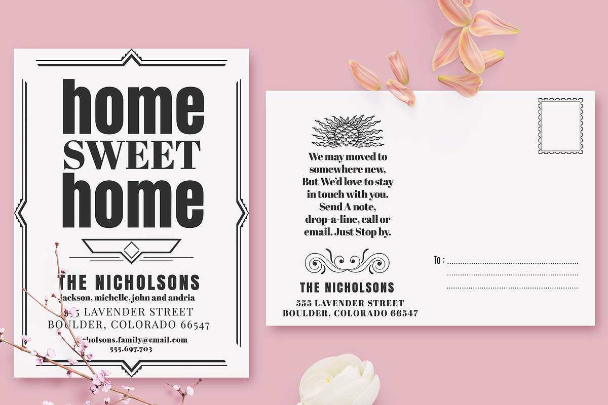 Art Deco Moving Announcements Card in Postcard Templates - product preview 8