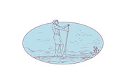 Guy Stand Up Paddle Tropical Island