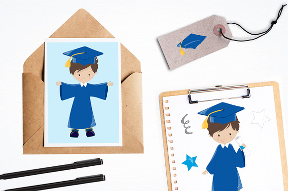 Graduation Boys illustration pack in Illustrations - product preview 3
