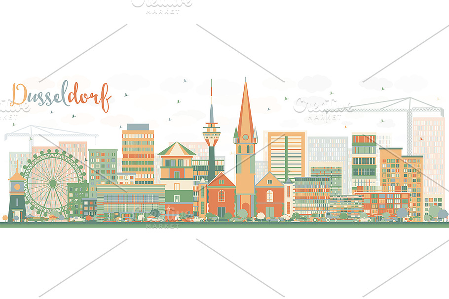 Abstract Dusseldorf Skyline  in Illustrations - product preview 8
