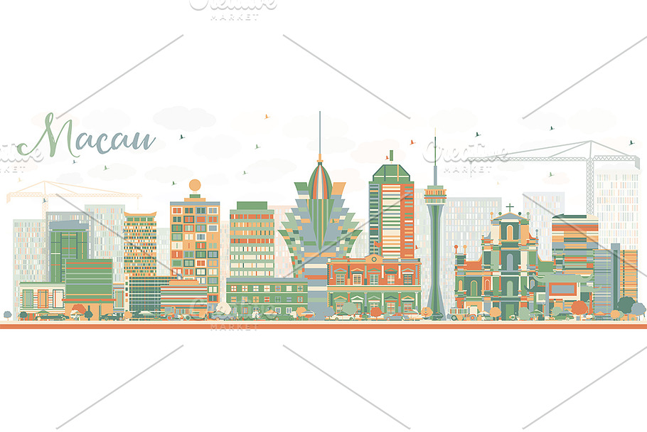 Abstract Macau Skyline in Illustrations - product preview 8