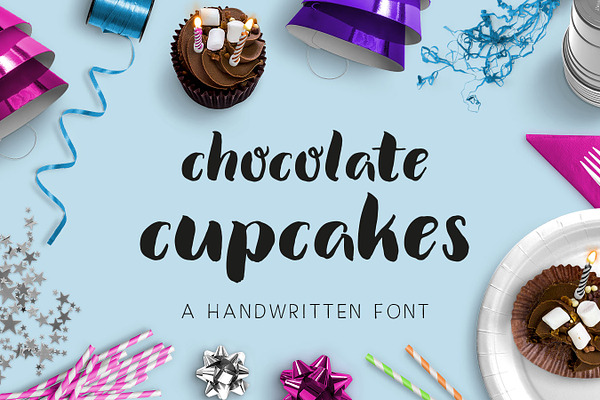 Chocolate Cupcakes- Handwritten Font