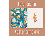 Realistic sea shell pattern cover design