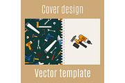 Cover design with constraction tools pattern