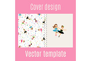Ballerina and confetti pattern cover design