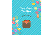 Happy Easter blue greeting card