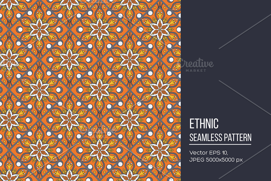 Seamless hand drawn mandala pattern. in Patterns - product preview 8