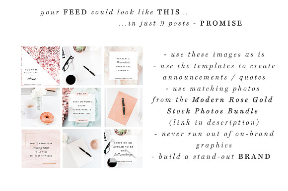 Rose Gold Social Media Templates in Instagram Templates - product preview 7