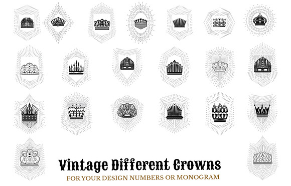 Set of heraldic vintage elements in Logo Templates - product preview 2