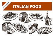 Hand Drawn Sketch Italian Food