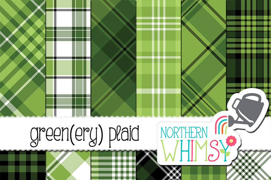 Green Plaid Patterns - "Greenery"