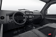 Car interior dashboard steering