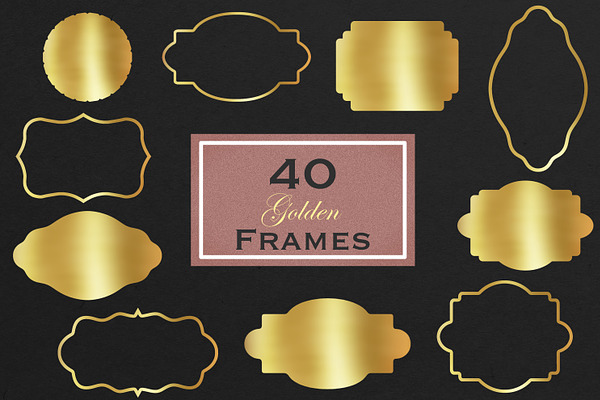 Decorative gold frames clipart