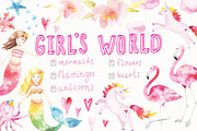 watercolor GIRL'S WORLD