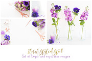 Royal Blue and purple flowers bundle
