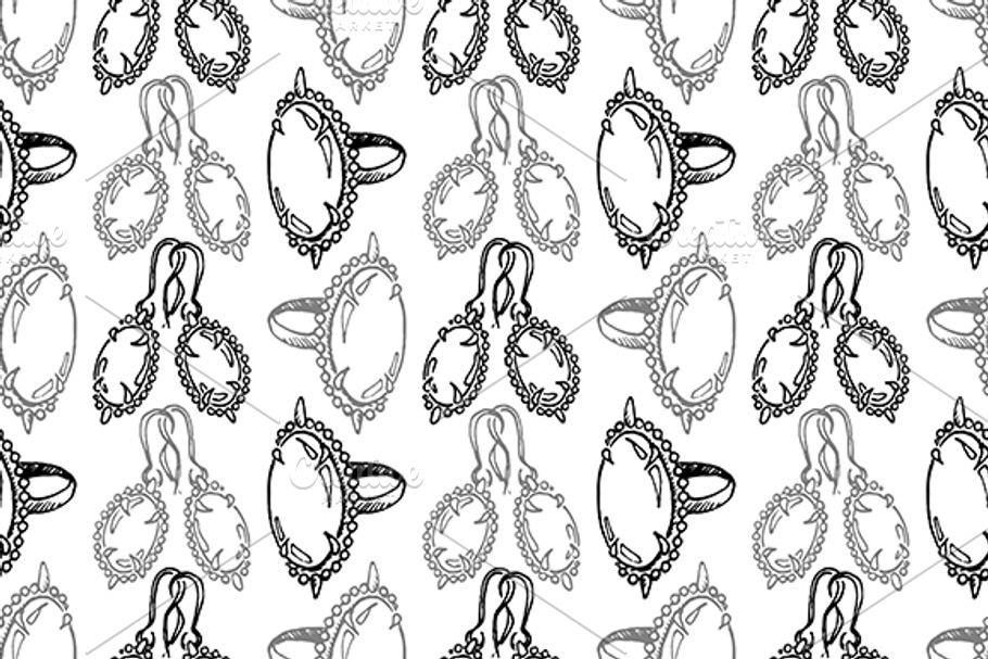 Jewelry seamless pattern vector in Patterns - product preview 8