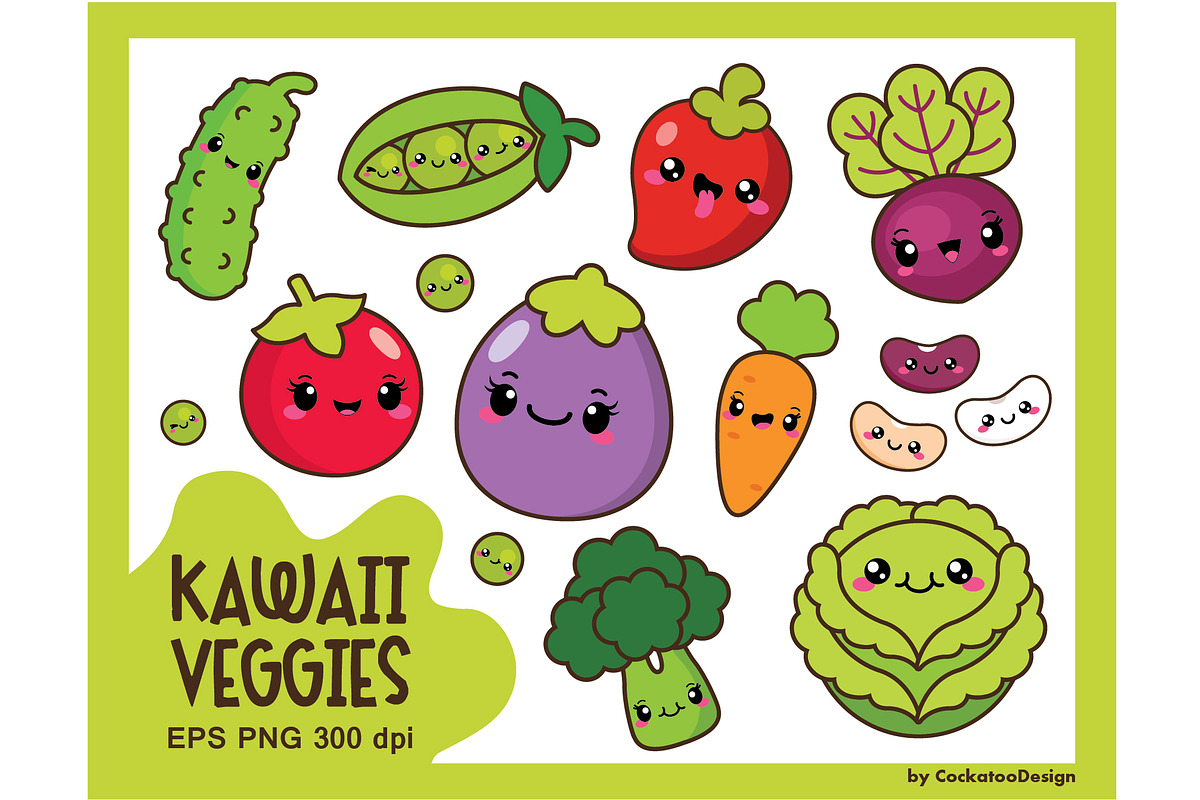Kawaii veggies in Illustrations - product preview 8