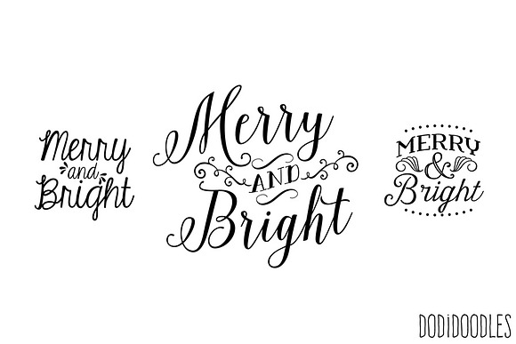 Typography Overlays~Merry and Bright in Graphics - product preview 1